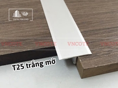 Nẹp nhôm chữ T25 màu trắng mờ