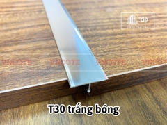 Nẹp nhôm chữ T30 màu trắng bóng