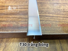 Nẹp nhôm chữ T30 màu trắng bóng