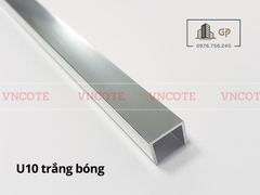Nẹp nhôm chữ U10 màu trắng bóng