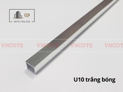 Nẹp nhôm chữ U10 màu trắng bóng