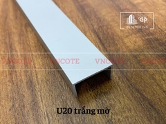 Nẹp nhôm chữ U20 màu trắng mờ