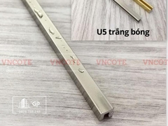 Nẹp nhôm chữ U5 màu trắng bóng