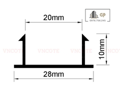 Nẹp chỉ âm tường GL-20