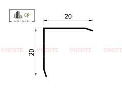 Nẹp inox chữ V20mm màu đen bóng