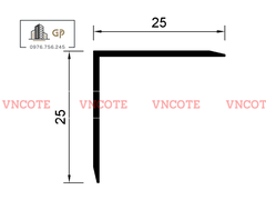 Nẹp nhôm chữ V25 màu vàng bóng
