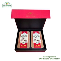 Bộ Hộp Trà Đinh Ướp Sen Ngọc Tỉnh Liên 400gram - Trà Ấm