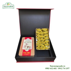 Bộ Hộp Trà Đinh Ướp Sen Ngọc Tỉnh Liên 400gram - Trà Ấm