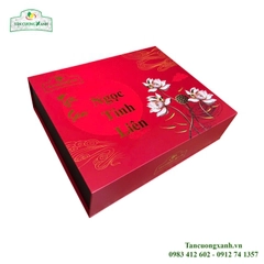 Bộ Hộp Trà Đinh Ướp Sen Ngọc Tỉnh Liên 400gram - Trà Ấm