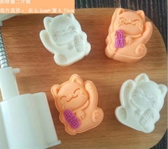 2021 Khuôn TT Mèo thần tài 2 mặt 50gr