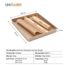 Bộ khuôn làm kẹo nougat thép carbon không gỉ Unibaker MB312