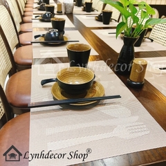Tấm lót bàn ăn, miếng lót bàn ăn CN4: chữ nhật, tinh tế, sang trọng, đa năng sử dụng, chất liệu PPC cao cấp, dễ vệ sinh.