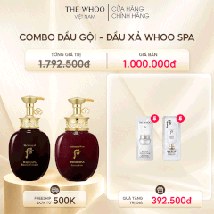 Combo Dầu Gội + Dầu Xả Thảo Dược Đông Y Whoo Spa