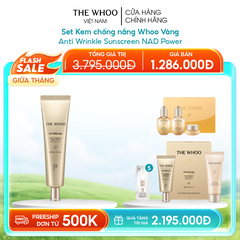 Bộ Kem chống nắng Whoo Vàng Anti Wrinkle Sunscreen Set Y25