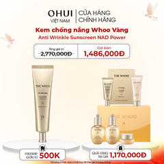 Bộ Kem chống nắng Whoo Vàng Anti Wrinkle Sunscreen Set Y25