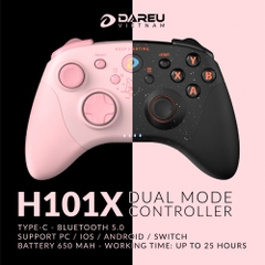 Tay cầm không dây Dareu H101X Black/Pink | Dual mode