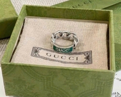 Gucci .925 Silver Chain Link Ring Turquoise