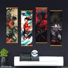 Tranh Canvas Thư Pháp Cuộn Bộ 4 Bức Hình Chất Samurai Độc Quyền Shop Tomdecor Bán Tranh Cuộn Treo Tường - TPSMRX406