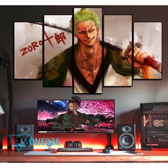 Bộ 5 tranh canvas zoro,luffy,one piece có khung size lớn treo tường