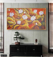 Tranh Hoa Sen Canvas Hoặc Tranh Tráng Gương - HS1X03