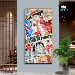 Tranh Tráng Gương ONE PIECE Tranh Dọc Luffy-Zoro-Law-Sanji - Tranh Hải Tặc - LF034