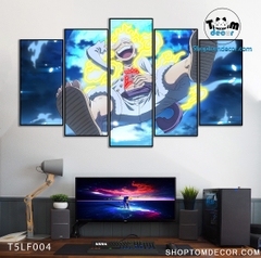 Tranh Luffy Gear 5 Ghép Hiệu Ứng Neon Tráng Gương Dán Tường,Tranh Canvas,Tráng Gương Nhựa Formex 5mm - Tranh One Piece T5LF004