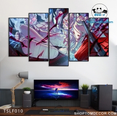 Tranh Luffy Gear 5 Ghép Hiệu Ứng Neon Tráng Gương Dán Tường,Tranh Canvas,Tráng Gương Nhựa Formex 5mm - Tranh One Piece T5LF010