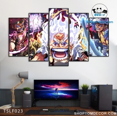 Tranh Luffy Gear 5 Ghép Hiệu Ứng Neon Tráng Gương Dán Tường,Tranh Canvas,Tráng Gương Nhựa Formex 5mm - Tranh One Piece T5LF023