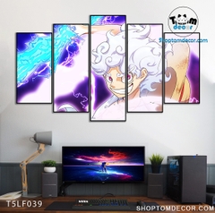 Tranh Luffy Gear 5 Ghép Hiệu Ứng Neon Tráng Gương Dán Tường,Tranh Canvas,Tráng Gương Nhựa Formex 5mm - Tranh One Piece T5LF039