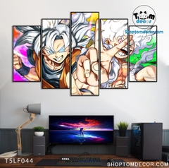 Tranh Luffy Gear 5 Ghép Hiệu Ứng Neon Tráng Gương Dán Tường,Tranh Canvas,Tráng Gương Nhựa Formex 5mm - Tranh One Piece T5LF044