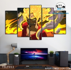 Tranh Luffy Gear 5 Ghép Hiệu Ứng Neon Tráng Gương Dán Tường,Tranh Canvas,Tráng Gương Nhựa Formex 5mm - Tranh One Piece T5LF053