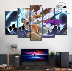 Tranh Luffy Gear 5 Ghép Hiệu Ứng Neon Tráng Gương Dán Tường,Tranh Canvas,Tráng Gương Nhựa Formex 5mm - Tranh One Piece T5LF068