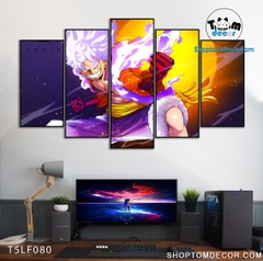 Tranh Luffy Gear 5 Ghép Hiệu Ứng Neon Tráng Gương Dán Tường,Tranh Canvas,Tráng Gương Nhựa Formex 5mm - Tranh One Piece T5LF080