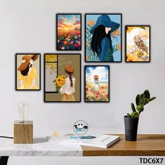 Tranh ghép 6 bức nghệ thuật decor phòng đẹp - TDC6X7