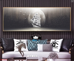 Tranh Trừu Tượng Tráng Gương Khổ Ngang Mẫu Hiện Đại - TG5019