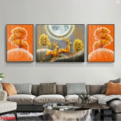 Tranh Hiện Đại Bộ 3 Bức Tranh Tráng Gương Treo Tường - TG6087