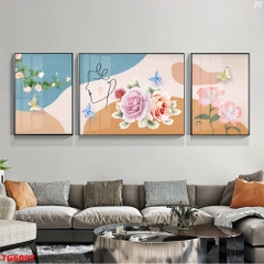 Tranh Hiện Đại Bộ 3 Bức Tranh Tráng Gương Treo Tường - TG6097