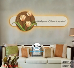 Tranh Led 3D Hoa Tulip Decor Tranh Tráng Gương Có Remot Điều Khiển Từ Xa - THL3D-04