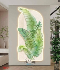 Tranh Led 3D Cây Chuối Trừu Tượng Tráng Gương - Có Remot Điều Khiển Từ Xa TLLC1