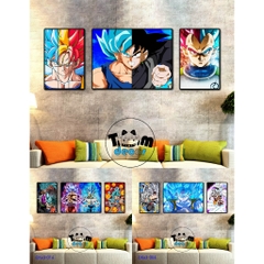 Combo bộ 3 Tranh Goku Chọn Lọc Đẹp Nhất - Tranh Tráng Gương - Dragonball - Bảy Viên Ngọc Rồng - Sogoku