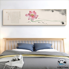 Tranh Hoa sen - tranh canvas có khung 150x40cm trang trí phòng ngủ,phòng khách,phòng làm việc,...