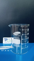 Cốc thủy tinh 250ml có mỏ, chia vạch, Hãng OMSONS GERMANY