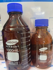Chai trung tính nâu nắp vặn xanh 1000ml, Hãng OMSONS GERMANY