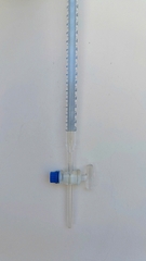 Buret thẳng khóa thủy tinh 10ml, Class B Hãng OMSONS GERMNAY
