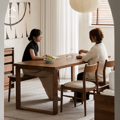 HONA, BA_003, bàn ăn gia đình phong cách Japandi thanh lịch, 160x80x76cm, Plywood phủ veneer, Nội thất Nhà trên cao