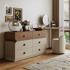 SAMA, BTD_031,  Bàn trang điểm 6 hộc tủ lưu trữ sang trọng,120x40x75cm, Plywood phủ sơn 2K, Nội thất Nhà Trên Cao