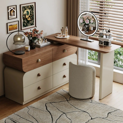 SAMA, BTD_031,  Bàn trang điểm 6 hộc tủ lưu trữ sang trọng,120x40x75cm, Plywood phủ sơn 2K, Nội thất Nhà Trên Cao