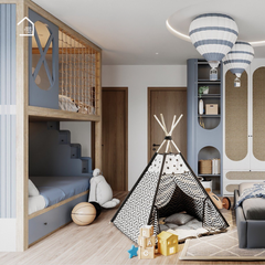 NOLAN, Giường ngủ 2 tầng cho trẻ em kết hợp tủ trang trí hiện đại, GT_009, Nội thất Nhà trên cao