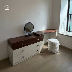 SAMA, BTD_031,  Bàn trang điểm 6 hộc tủ lưu trữ sang trọng,120x40x75cm, Plywood phủ sơn 2K, Nội thất Nhà Trên Cao