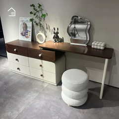 SAMA, BTD_031,  Bàn trang điểm 6 hộc tủ lưu trữ sang trọng,120x40x75cm, Plywood phủ sơn 2K, Nội thất Nhà Trên Cao